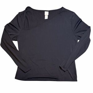 H&M Black Asymmetrical Long Sleeve Top XL